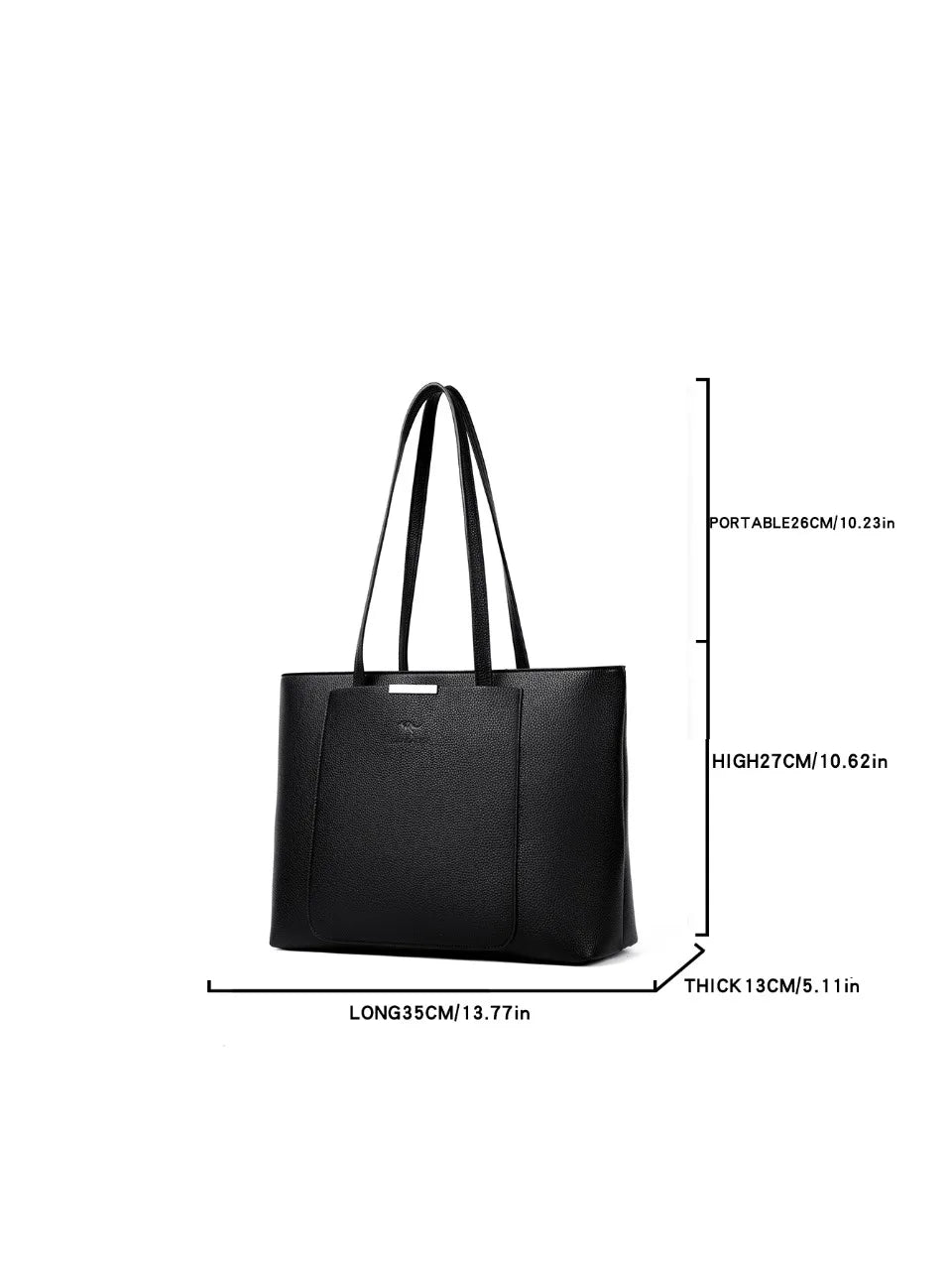 Large Capacity PU Leather Tote Bag for Women – Minimalist Shoulder Handbag for Work & Daily Commute