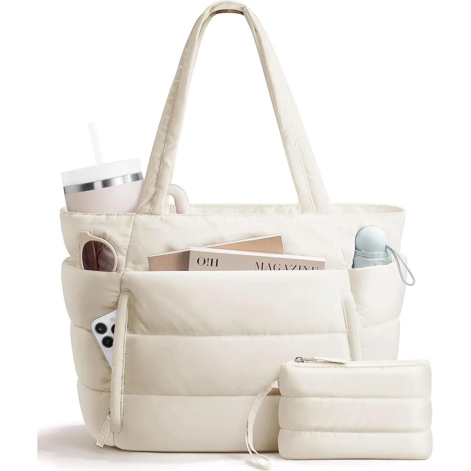Large Capacity Organiser Tote Bag for Women – Multi-Pocket Travel, Makeup & Daily Carry Bag