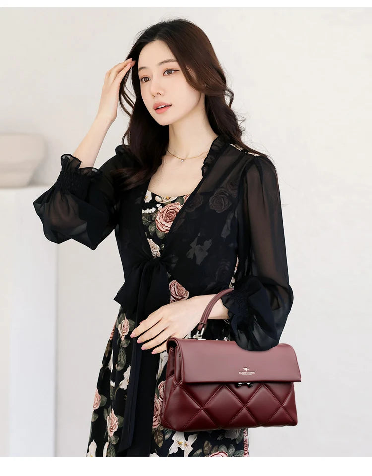 Quilted Top-Handle Shoulder Bag – Soft Structured Crossbody