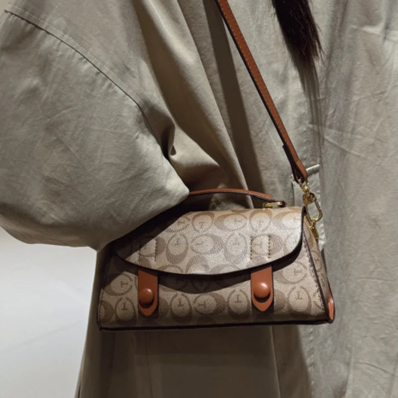 High-End Small Crossbody Handbag – Retro Boston Style Women’s Bag