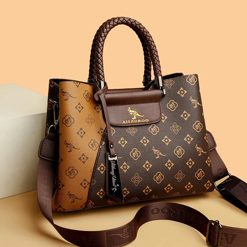 Elegant Women's Handbag with Unique Handle – Spacious Tote with Adjustable Shoulder Strap