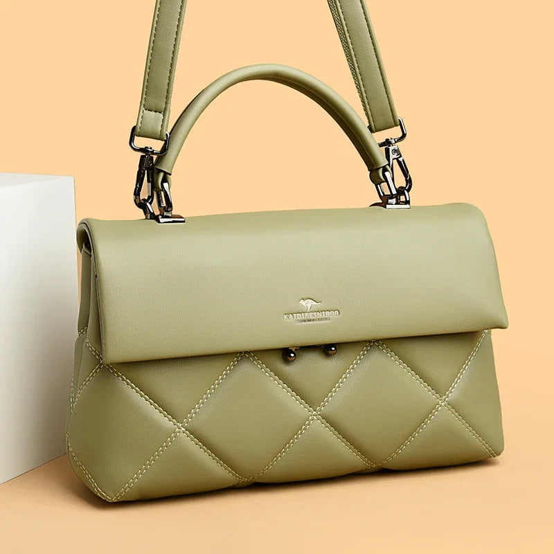 Quilted Top-Handle Shoulder Bag – Soft Structured Crossbody