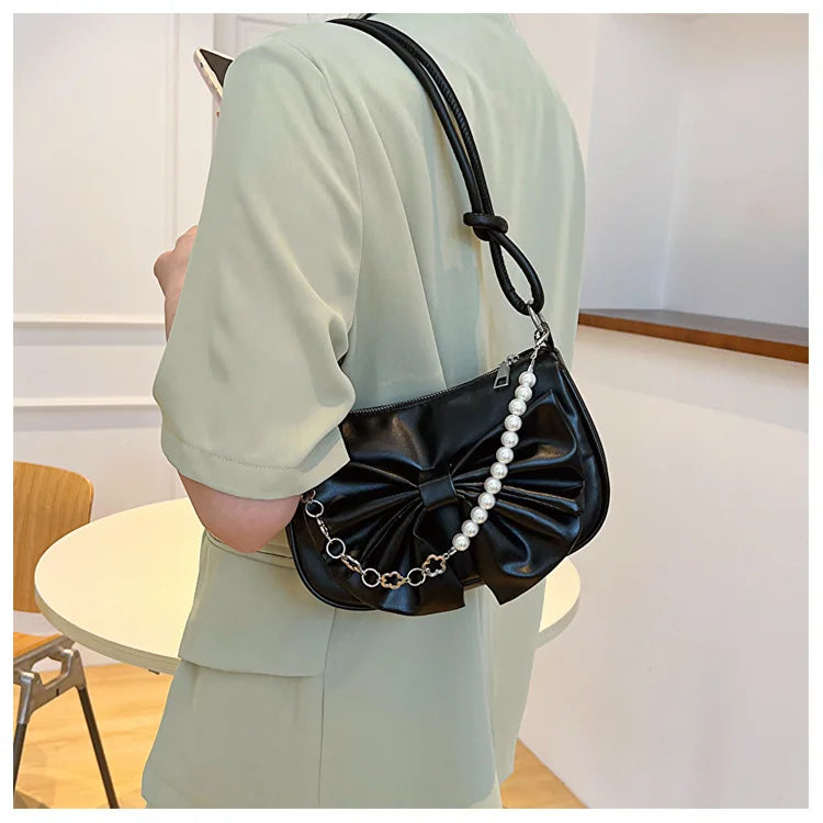 Bow Shoulder Bag – Chic Armpit Handbag for Everyday Style