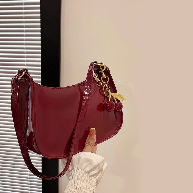Vintage Cherry Pendant Shoulder Bag