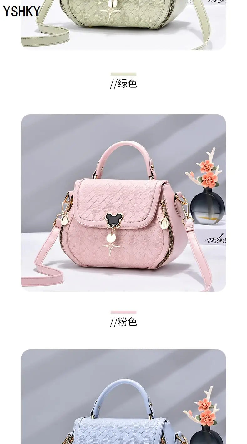 Luxury Bow Bucket Handbag for Women – Genuine Leather Shoulder & Tote Bag