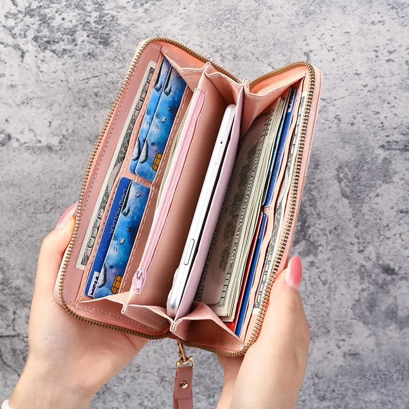 Elegant Long Zip Women’s Wallet – Card Holder & Coin Purse