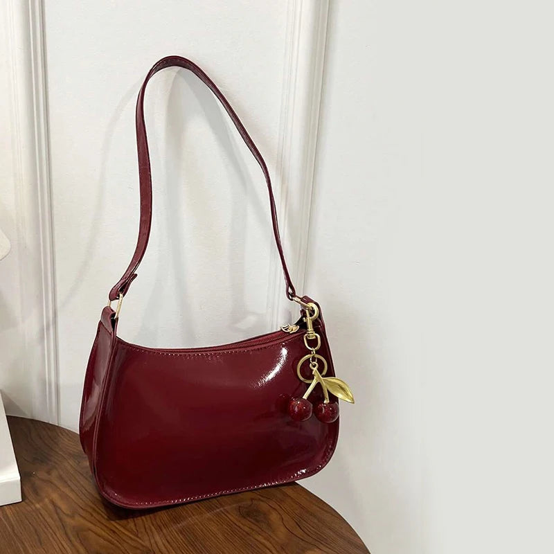 Vintage Cherry Pendant Shoulder Bag