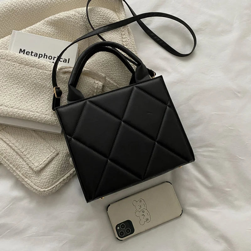 Geometric Structured Top-Handle Bag – Versatile Crossbody Handbag