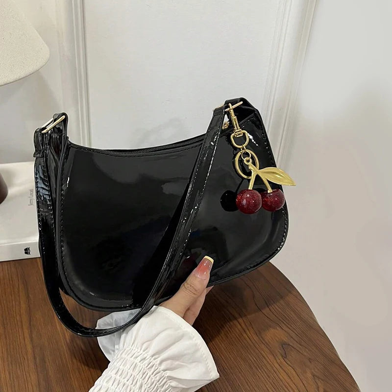 Vintage Cherry Pendant Shoulder Bag