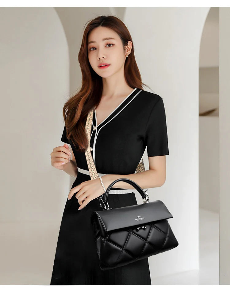 Quilted Top-Handle Shoulder Bag – Soft Structured Crossbody