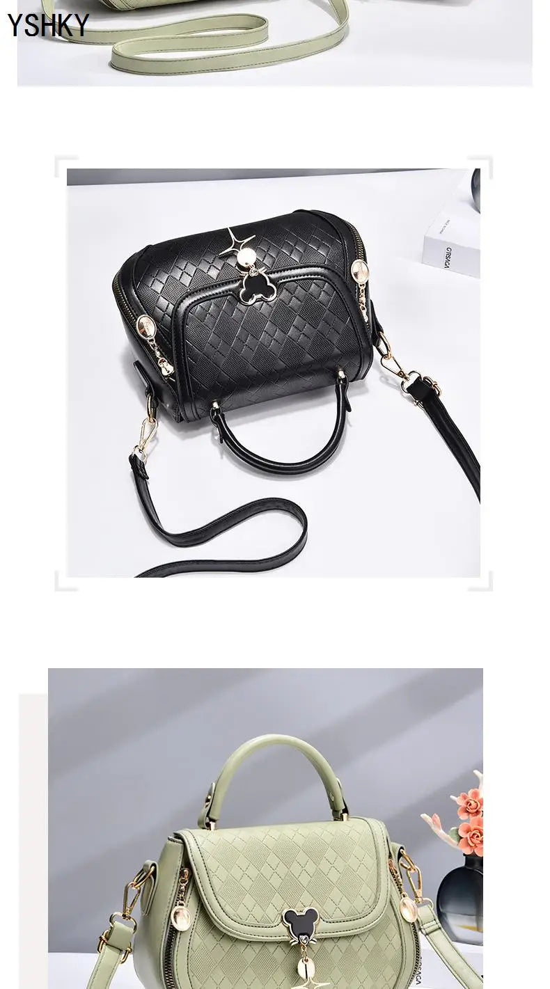 Luxury Bow Bucket Handbag for Women – Genuine Leather Shoulder & Tote Bag