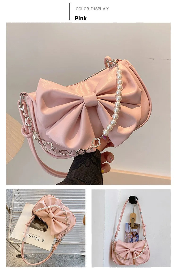 Bow Shoulder Bag – Chic Armpit Handbag for Everyday Style