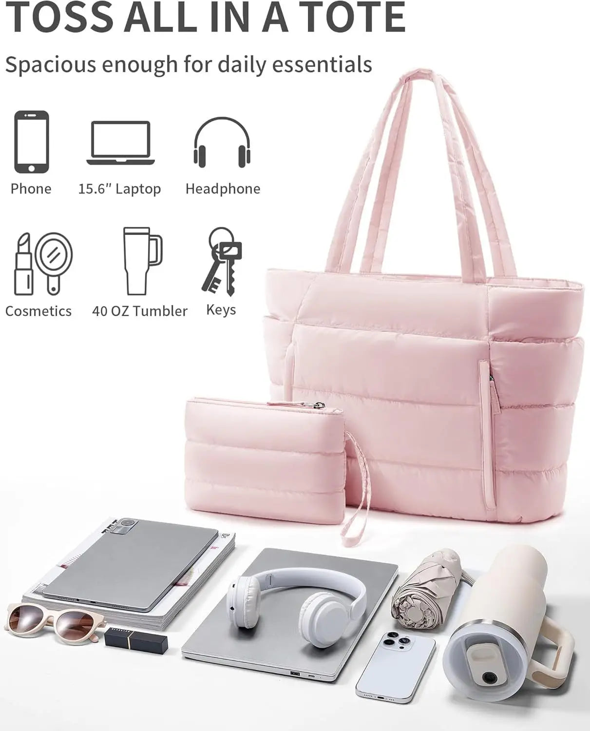 Large Capacity Organiser Tote Bag for Women – Multi-Pocket Travel, Makeup & Daily Carry Bag