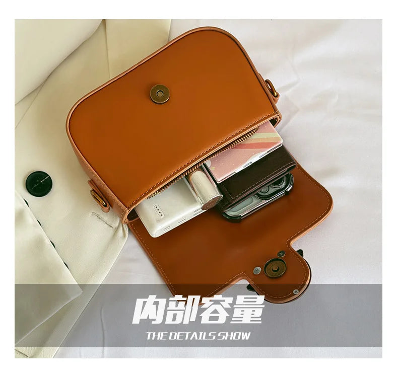 Retro Crossbody Shoulder Bag – High-Texture Designer Style