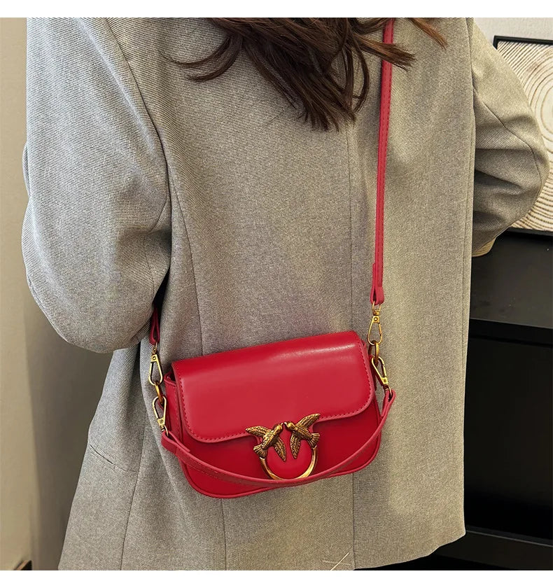 Retro Crossbody Shoulder Bag – High-Texture Designer Style