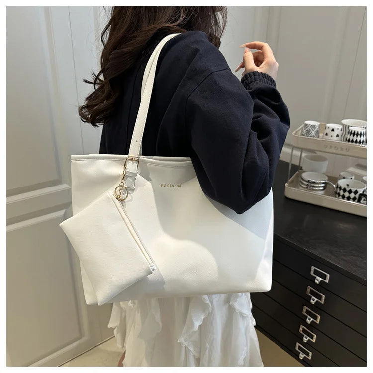 Minimalist Large Capacity Tote Bag for Women – Lightweight Shoulder Travel Handbag