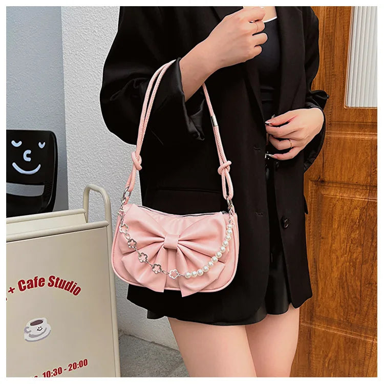 Bow Shoulder Bag – Chic Armpit Handbag for Everyday Style
