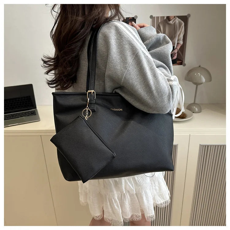Minimalist Large Capacity Tote Bag for Women – Lightweight Shoulder Travel Handbag