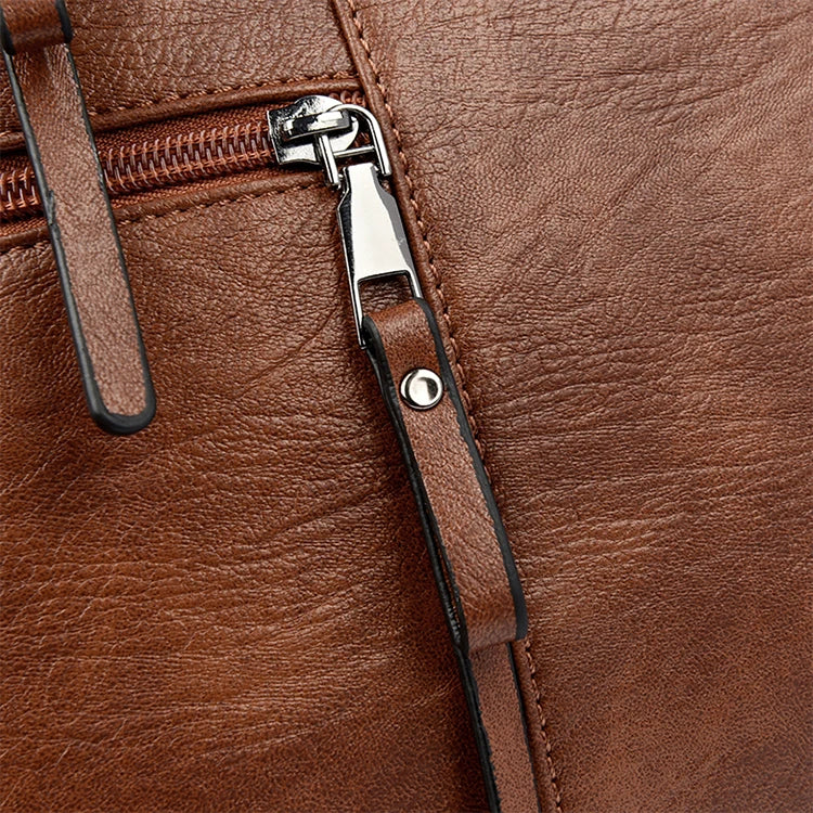 Vintage Zip Women’s Handbag with Detachable Shoulder Strap