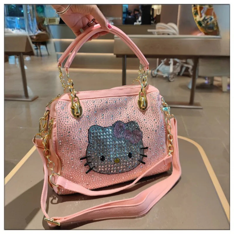 Crystal Diamond Cartoon-Style Handbag – Women’s Shoulder Bag (Large Capacity)