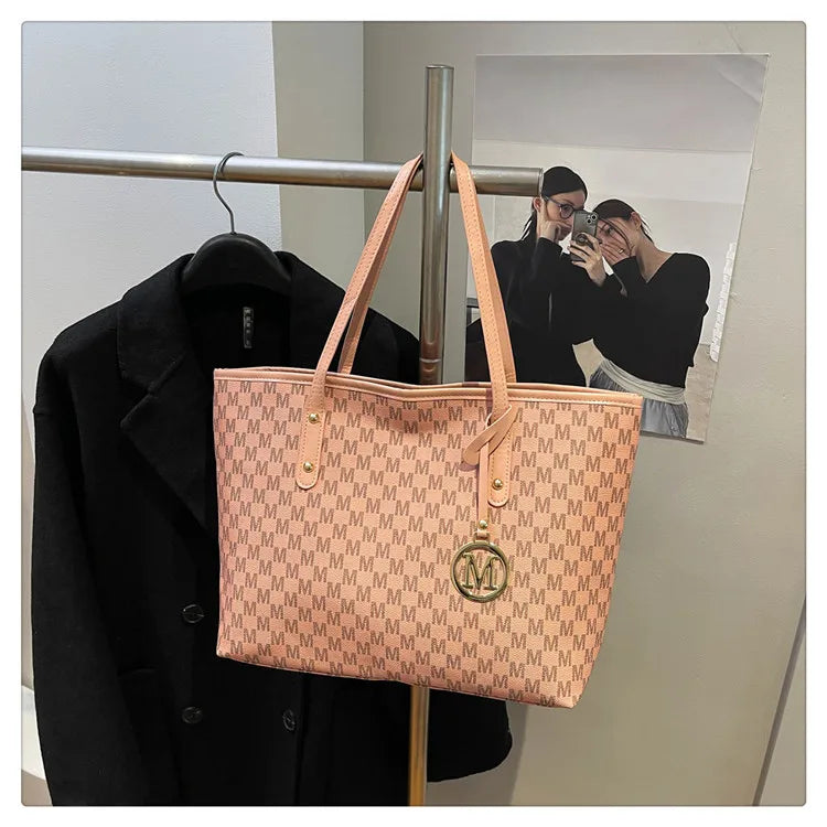 Printed PU Leather Tote Bag for Women – Large Capacity Commuter & College Handbag