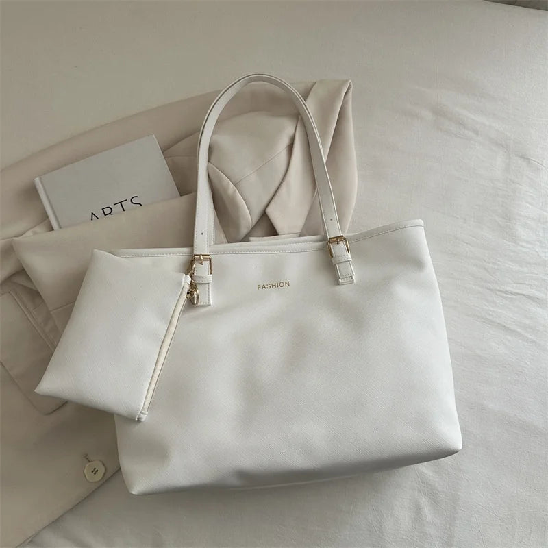 Minimalist Large Capacity Tote Bag for Women – Lightweight Shoulder Travel Handbag