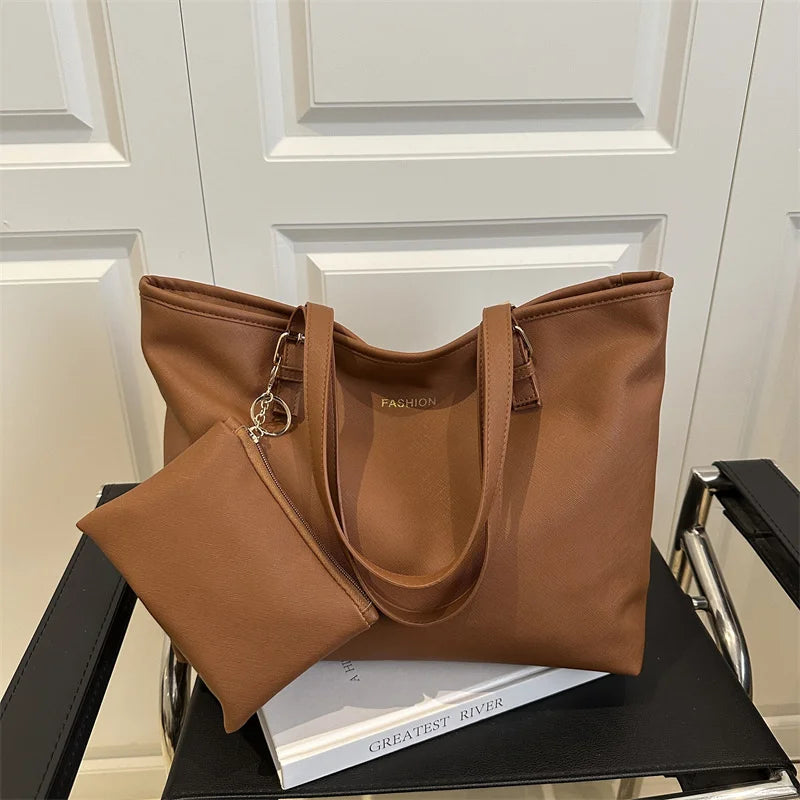 Minimalist Large Capacity Tote Bag for Women – Lightweight Shoulder Travel Handbag