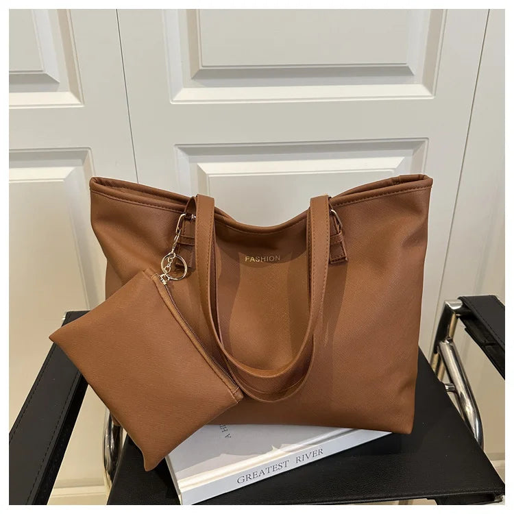 Minimalist Large Capacity Tote Bag for Women – Lightweight Shoulder Travel Handbag