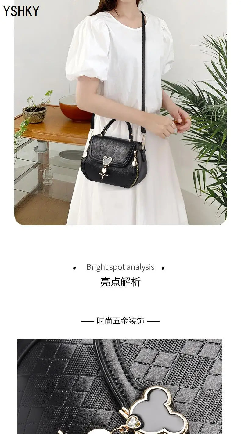 Luxury Bow Bucket Handbag for Women – Genuine Leather Shoulder & Tote Bag