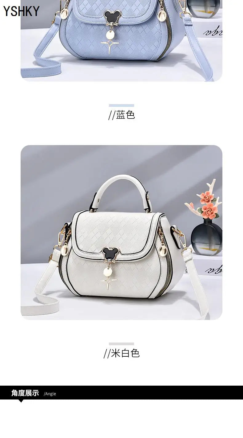 Luxury Bow Bucket Handbag for Women – Genuine Leather Shoulder & Tote Bag