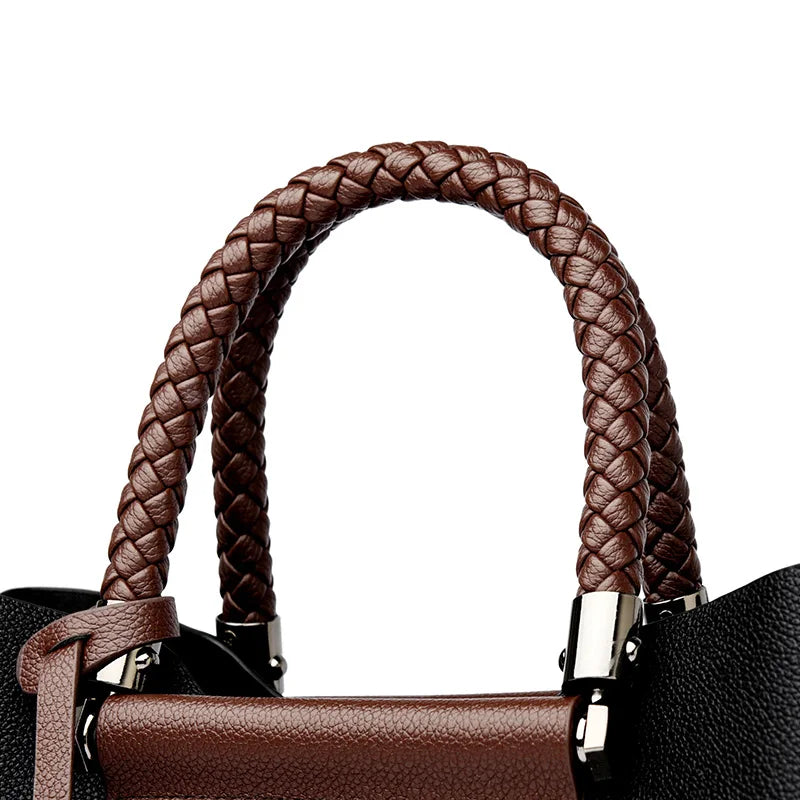 Elegant Women's Handbag with Unique Handle – Spacious Tote with Adjustable Shoulder Strap
