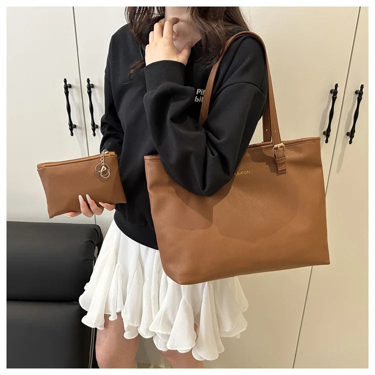 Minimalist Large Capacity Tote Bag for Women – Lightweight Shoulder Travel Handbag