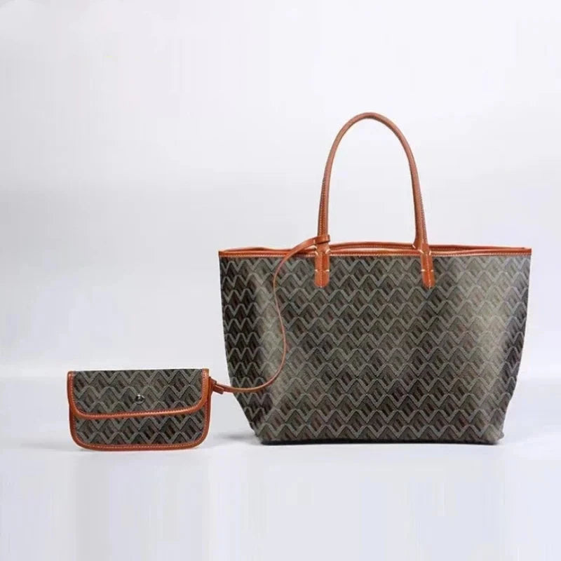 Large Leather Tote Bag for Women – Structured Designer Shoulder Bag with Spacious Interior