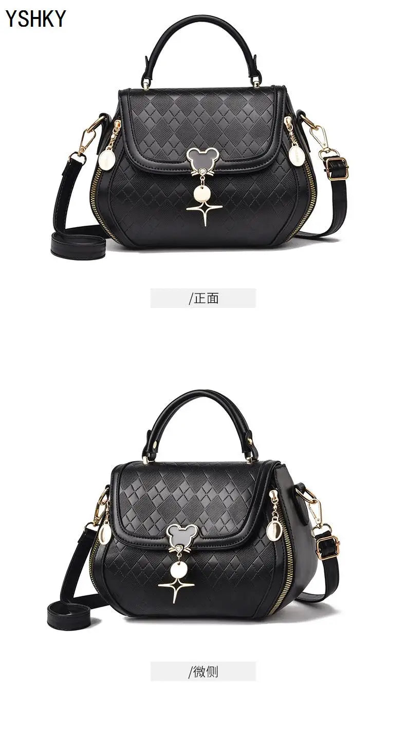 Luxury Bow Bucket Handbag for Women – Genuine Leather Shoulder & Tote Bag