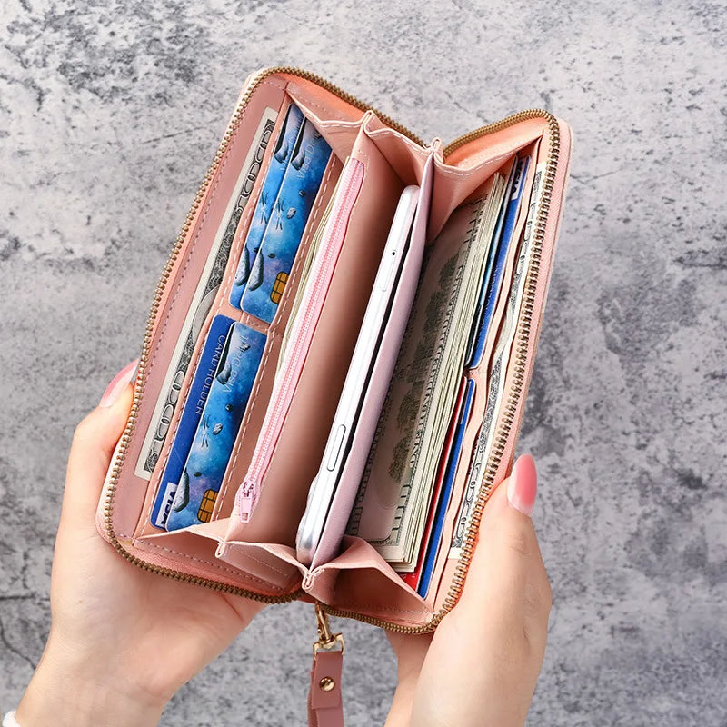 Elegant Long Zip Women’s Wallet – Card Holder & Coin Purse