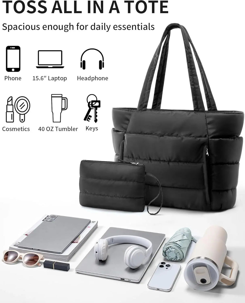 Large Capacity Organiser Tote Bag for Women – Multi-Pocket Travel, Makeup & Daily Carry Bag