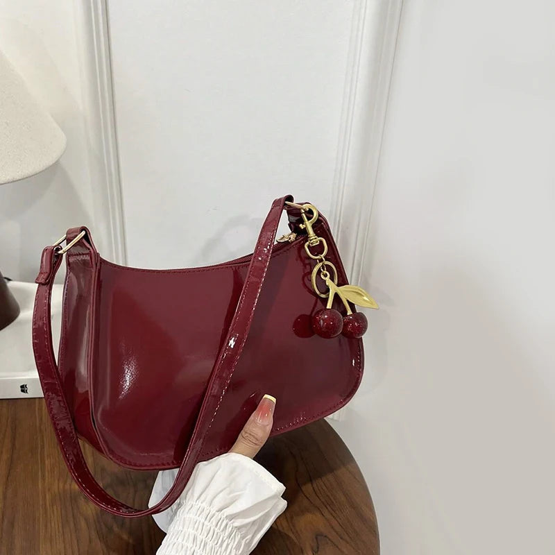 Vintage Cherry Pendant Shoulder Bag