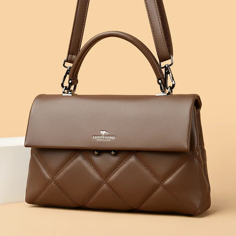 Quilted Top-Handle Shoulder Bag – Soft Structured Crossbody