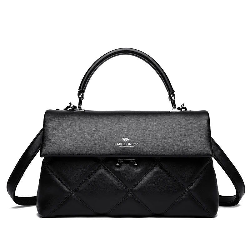 Quilted Top-Handle Shoulder Bag – Soft Structured Crossbody