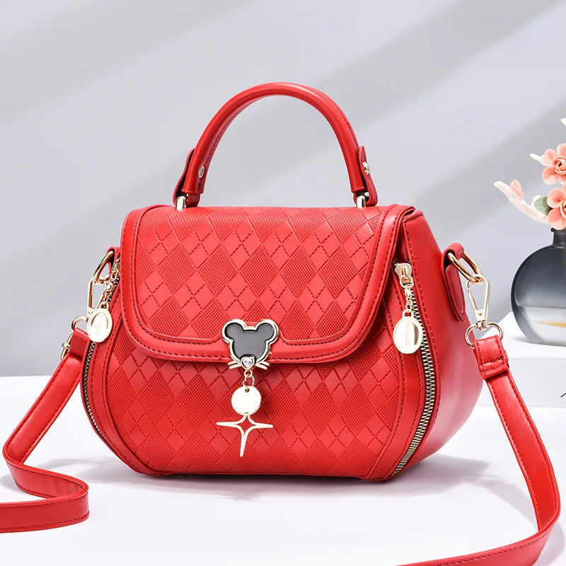 Luxury Bow Bucket Handbag for Women – Genuine Leather Shoulder & Tote Bag