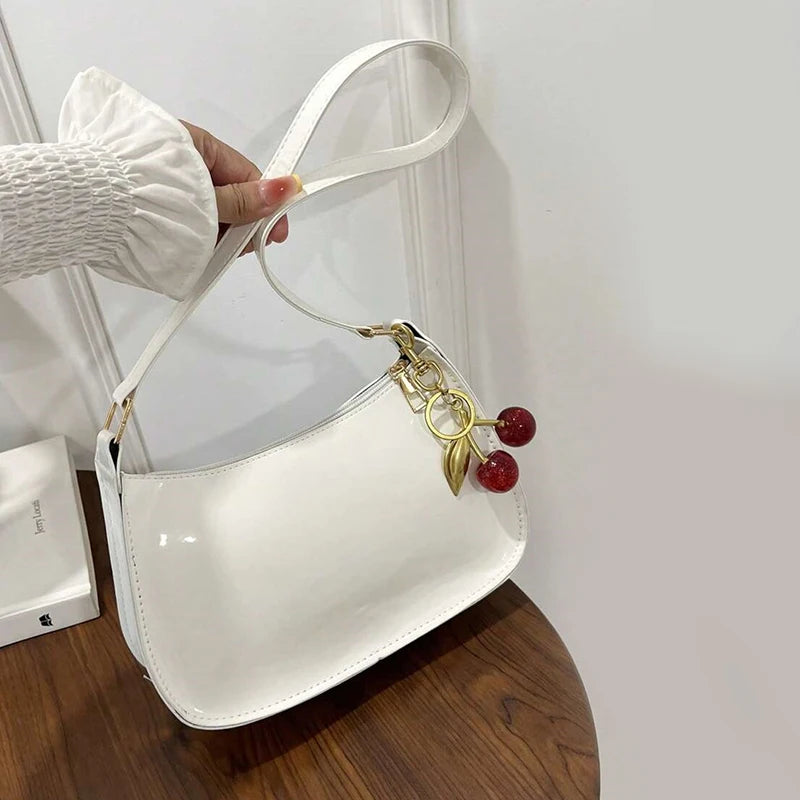 Vintage Cherry Pendant Shoulder Bag