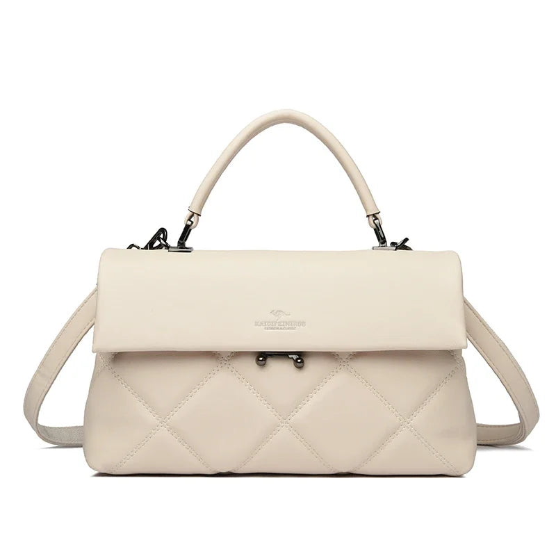 Quilted Top-Handle Shoulder Bag – Soft Structured Crossbody