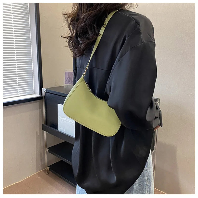Trendy Solid-Color Small Shoulder Handbag – Minimalist Square Crossbody Bag