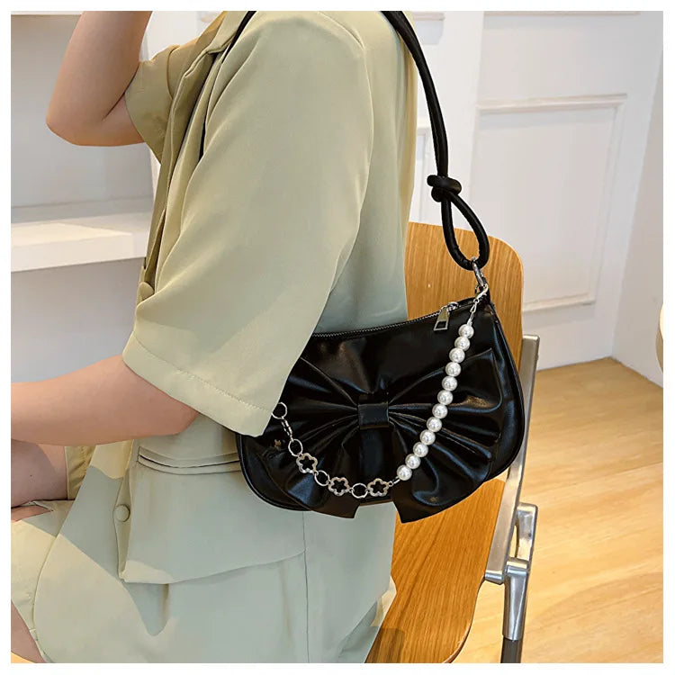 Bow Shoulder Bag – Chic Armpit Handbag for Everyday Style