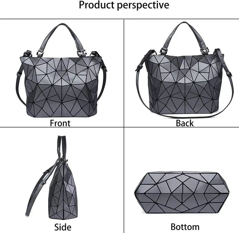 Geometric Bucket Tote Bag – Structured Shoulder & Crossbody