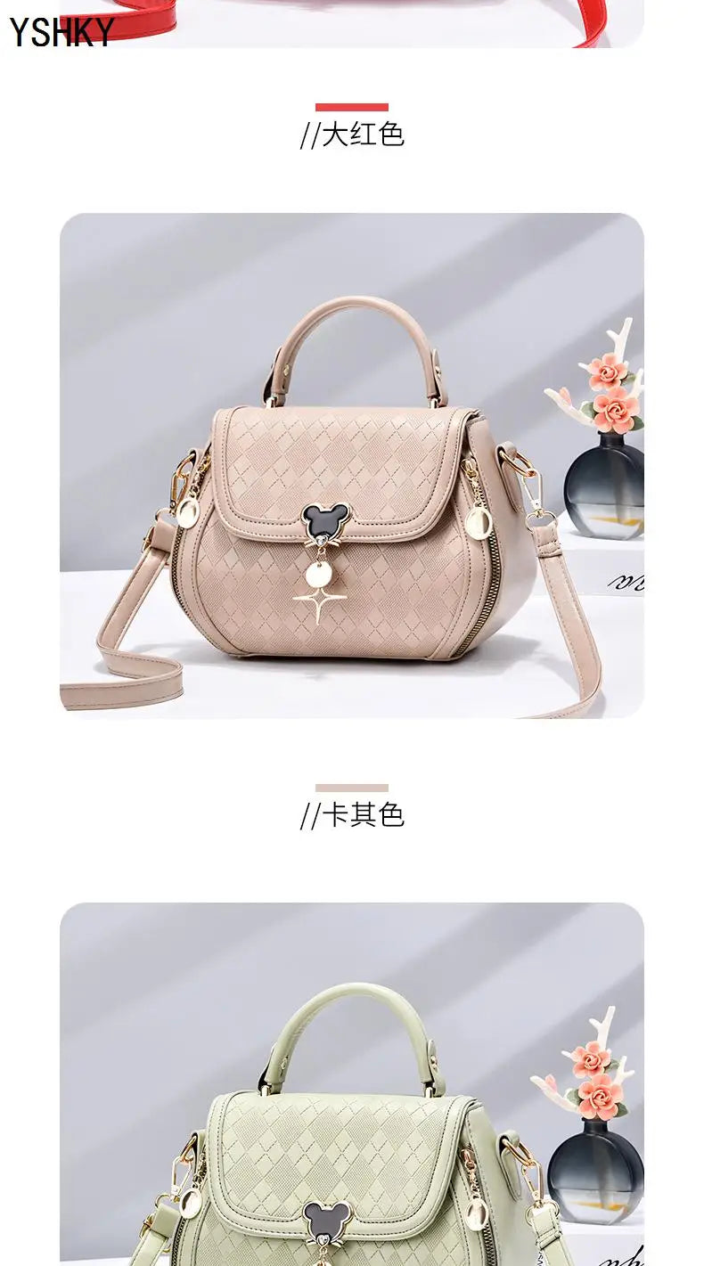 Luxury Bow Bucket Handbag for Women – Genuine Leather Shoulder & Tote Bag