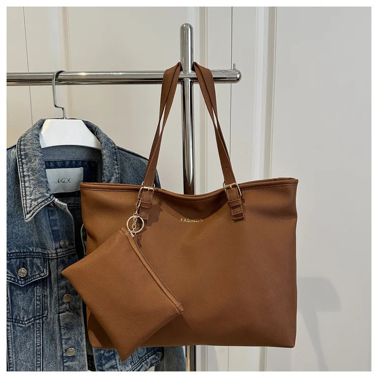 Minimalist Large Capacity Tote Bag for Women – Lightweight Shoulder Travel Handbag
