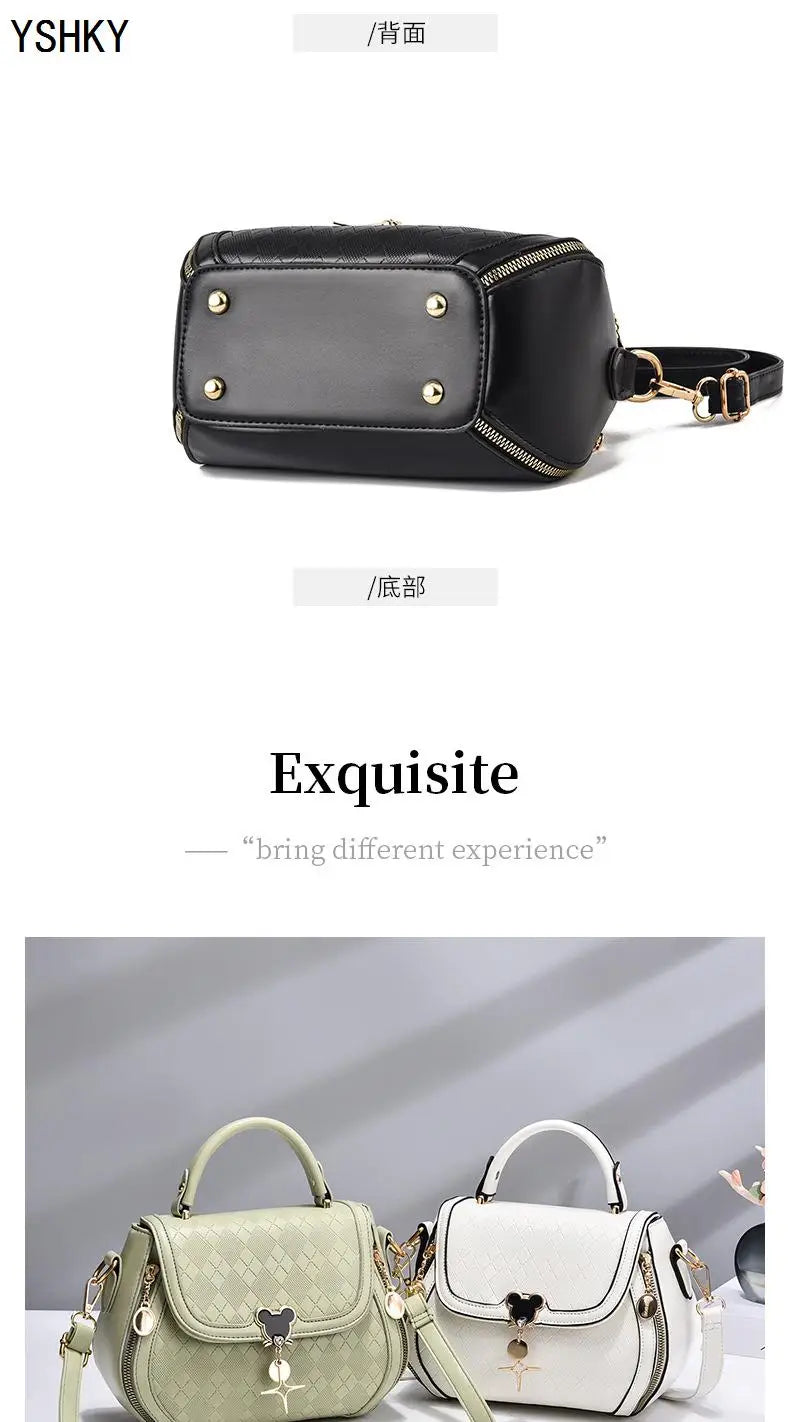 Luxury Bow Bucket Handbag for Women – Genuine Leather Shoulder & Tote Bag