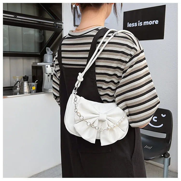 Bow Shoulder Bag – Chic Armpit Handbag for Everyday Style
