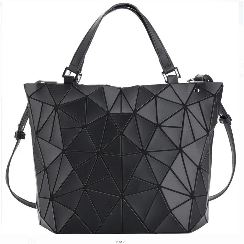 Geometric Bucket Tote Bag – Structured Shoulder & Crossbody